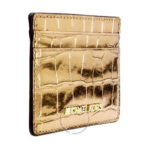Michael Kors Metallic Embossed Card Case NEW